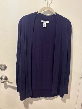 White House Black Market Women's Purple Open-Front Cardigan Sweater